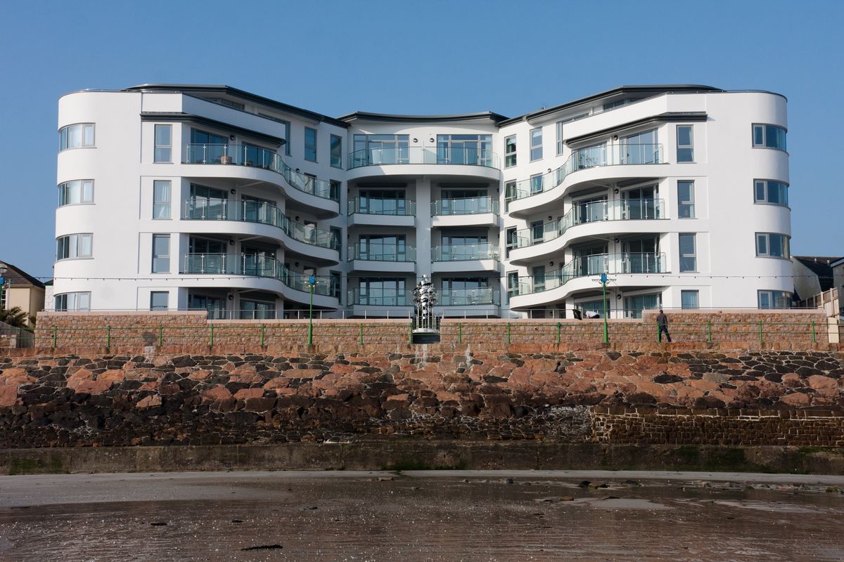 An apartment building at Havre des Pas, St Helier, Jersey, Channel Islands.