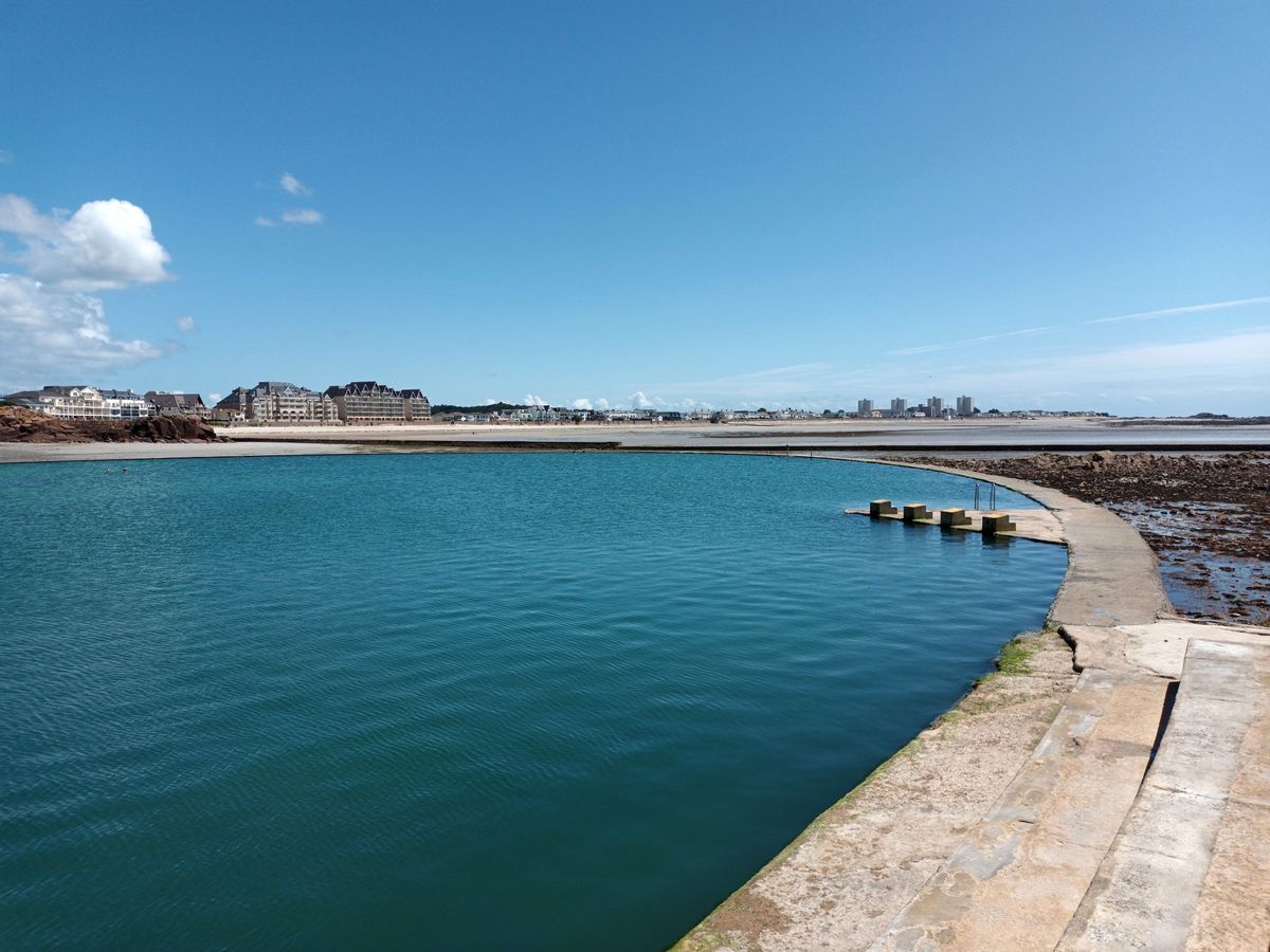 The tidal bathing pool at Havre des Pas, St Helier, Jersey, Channel Islands.